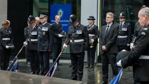West Midlands Police and Crime Commissioner West Midlands Police and Crime Commissioner Simon Foster and Chief Constable Sir Dave Thompson during the national silence