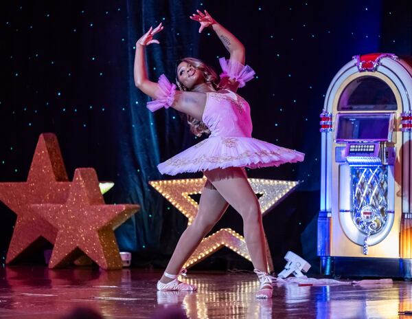 250412 ATLANTA, GA — Aziya Harpers dances during the performance of the 42nd annual Miss Spelman pageant at Spelman College’s Sisters Chapel in Atlanta on Saturday, April 12, 2025. (Bita Honarvar for The Atlanta Journal-Constitution)